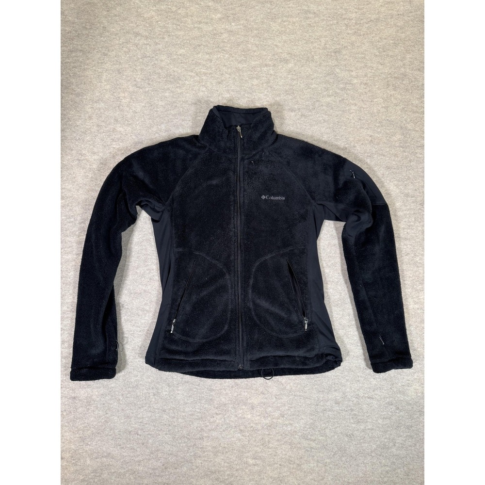 Columbia Jacket Womens M Black Fleece Interchange Full Zip Outdoor Warm Stretch